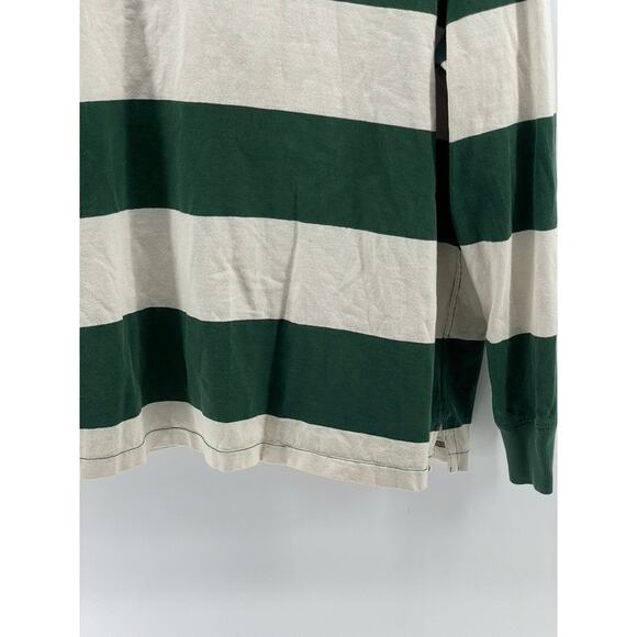 POLO RALPH LAUREN Men's Green-White Striped Custom Fit Rugby Polo Shirt SZ XL - Picture 6 of 11
